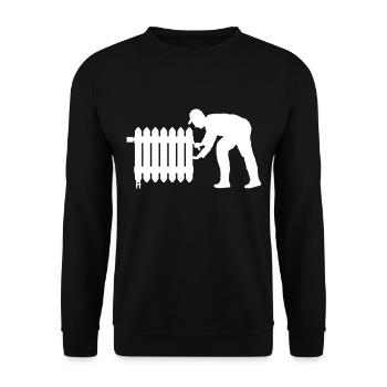 Heating builder heating plant mechanic gift - Unisex Sweatshirt - black - Front - Alina (178cm) & Michal (187cm)