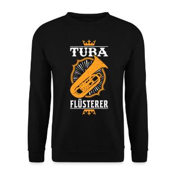 Tuba Flüsterer Blasorchester Tubist Tubaspieler - Unisex Pullover - Schwarz - Vorne - Alina (178cm) & Michal (187cm)