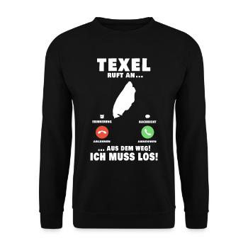 Texel calls to Netherlands Holland holiday - Unisex Sweatshirt - black - Front - Alina (178cm) & Michal (187cm)