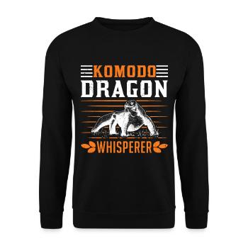 Komodo Dragon Whisperer Komodowaran - Unisex Pullover - Schwarz - Vorne - Alina (178cm) & Michal (187cm)