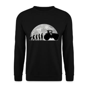 Tracteurs Evolution Lune Tracteur agriculteur - Sweat-shirt Unisexe - noir - Devant - Alina (178cm) & Michal (187cm)