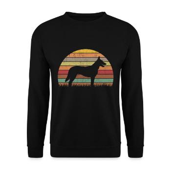 Hollandse Herder Retro Holland berger allemand - Sweat-shirt Unisexe - noir - Devant - Alina (178cm) & Michal (187cm)