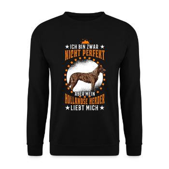 Hollandse Herder Spruch Holländischer Schäferhund - Unisex Pullover - Schwarz - Vorne - Alina (178cm) & Michal (187cm)