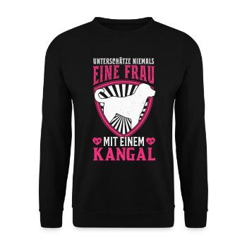 Kangal Frau Anatolischer Hirtenhund Karabasch - Unisex Pullover - Schwarz - Vorne - Alina (178cm) & Michal (187cm)