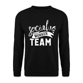 Social worker team Occupation Social social work - Unisex Sweatshirt - black - Front - Alina (178cm) & Michal (187cm)
