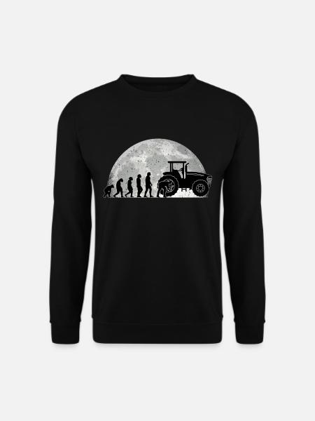 Landmaschinenmechaniker Evolution Mond Traktor - Unisex Pullover - Schwarz