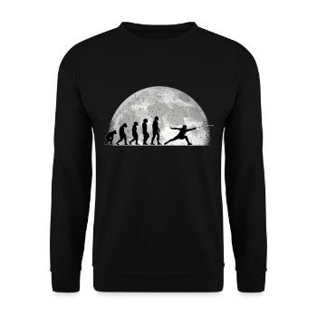 Fechten Evolution Mond Fechter Sportfechter - Unisex Pullover - Schwarz - Vorne - Alina (178cm) & Michal (187cm)