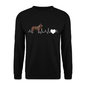 Hollandse Herder Sort chien de berger hollandais - Sweat-shirt Unisexe - noir - Devant - Alina (178cm) & Michal (187cm)