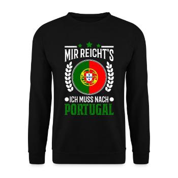 Mir reichts Ich muss nach Portugal Urlaub Geschenk - Unisex Pullover - Schwarz - Vorne - Alina (178cm) & Michal (187cm)