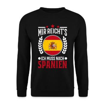 Mir reichts Ich muss nach Spanien Urlaub Geschenk - Unisex Pullover - Schwarz - Vorne - Alina (178cm) & Michal (187cm)