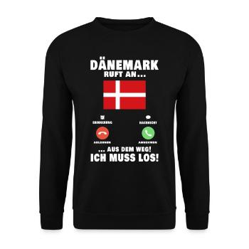 Dänemark Urlaub Anruf Fanö Reise Telefon Geschenk - Unisex Pullover - Schwarz - Vorne - Alina (178cm) & Michal (187cm)