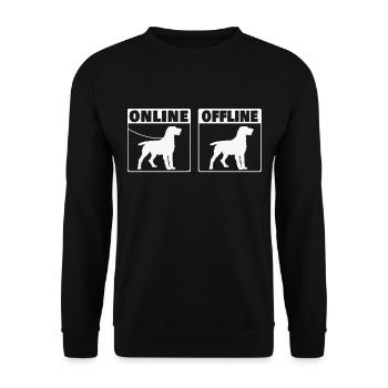 German Wirehair Online German Wirehaired - Unisex Sweatshirt - black - Front - Alina (178cm) & Michal (187cm)