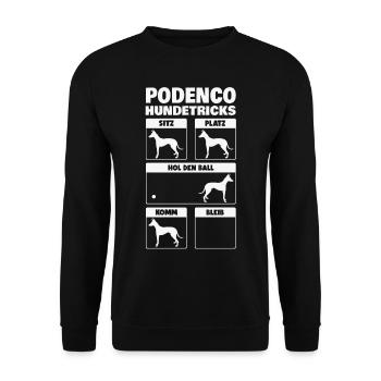 Podenco Hundetricks Windhund Ibizan Hound - Unisex Pullover - Schwarz - Vorne - Alina (178cm) & Michal (187cm)