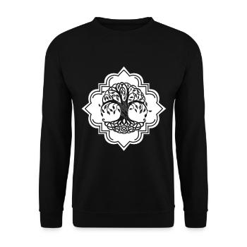 Yggdrasil Arbre du monde Arbre de vie Vikings - Sweat-shirt Unisexe - noir - Devant - Alina (178cm) & Michal (187cm)