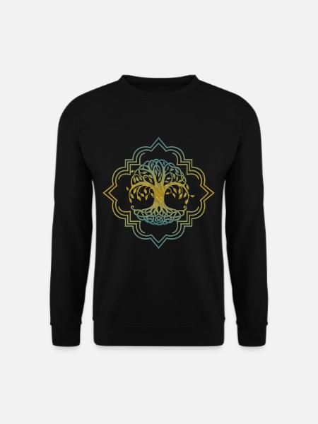 Der Weltenbaum Yggdrasil Wikinger Tattoo Design - Unisex Pullover - Schwarz