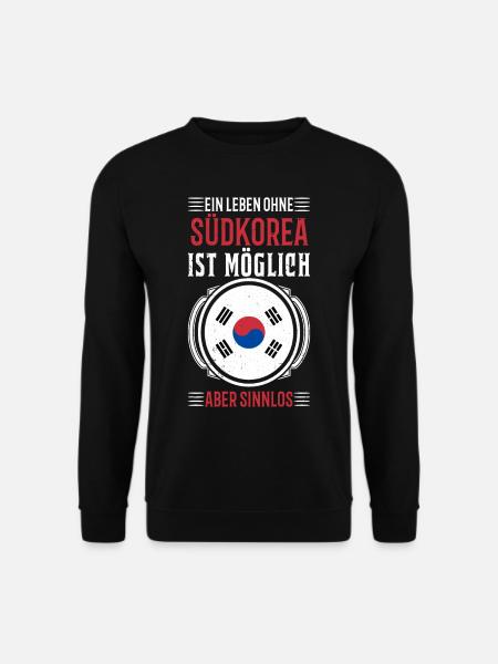 Südkorea Koranische Flagge Korea Souel Geschenk - Unisex Pullover - Schwarz