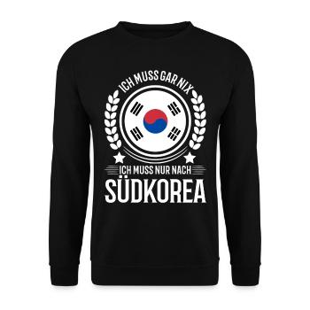 Südkorea Koranische Flagge Korea Souel Geschenk - Unisex Pullover - Schwarz - Vorne - Alina (178cm) & Michal (187cm)