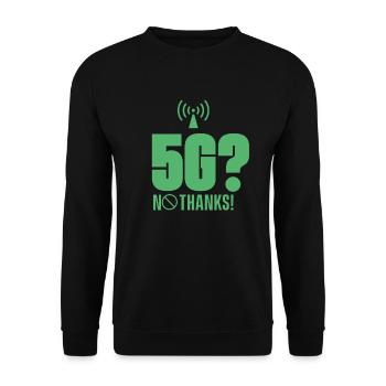 5G ? Non merci! Ennemis de la téléphonie mobile 5G rayonnement - Sweat-shirt Unisexe - noir - Devant - Alina (178cm) & Michal (187cm)