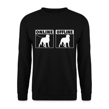 Appenzeller Sennenhund Online Schweizer Hund - Unisex Pullover - Schwarz - Vorne - Alina (178cm) & Michal (187cm)