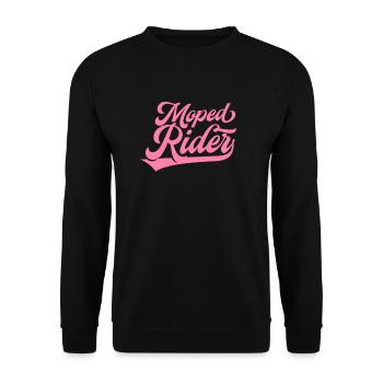 Mopedfahrer Fahrerin Mofa Moped Lustig - Unisex Pullover - Schwarz - Vorne - Alina (178cm) & Michal (187cm)