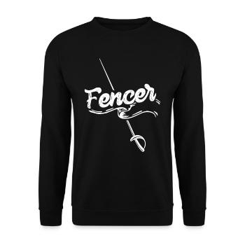 Fechter Hobby Degen Fechtsport Fechten - Unisex Pullover - Schwarz - Vorne - Alina (178cm) & Michal (187cm)