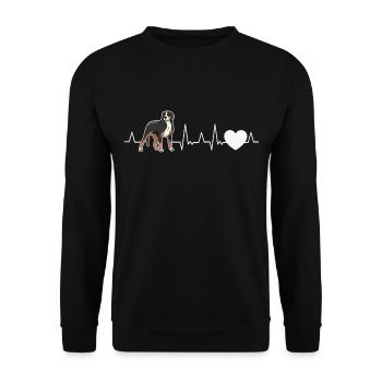 Appenzeller Sennenhund Heartbeat Chien Suisse - Sweat-shirt Unisexe - noir - Devant - Alina (178cm) & Michal (187cm)