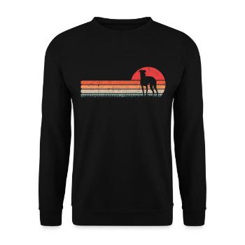 Whippet Retro Greyhound Vintage Sighthound - Unisex Sweatshirt - black - Front - Alina (178cm) & Michal (187cm)
