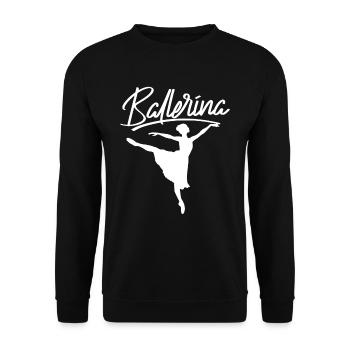 Ballerina Ballett Balletttänzerin Tanz Tänzer - Unisex Pullover - Schwarz - Vorne - Alina (178cm) & Michal (187cm)