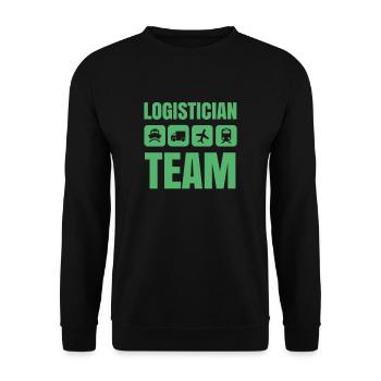 Logistiker Team Spedition Logistikerin Logistik - Unisex Pullover - Schwarz - Vorne - Alina (178cm) & Michal (187cm)
