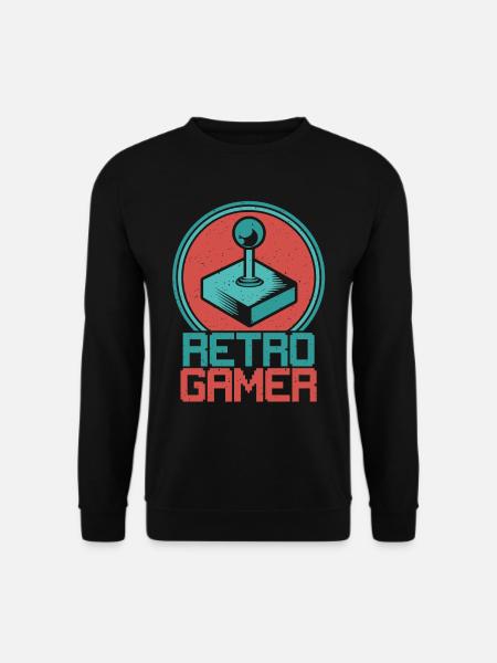 Retro Gamer Joystick - Unisex Pullover - Schwarz