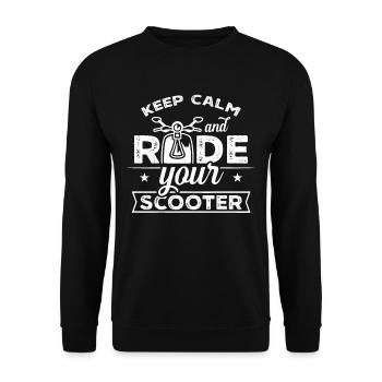Scooter Driving Scooter Scooter Rider Moped - Unisex Sweatshirt - black - Front - Alina (178cm) & Michal (187cm)
