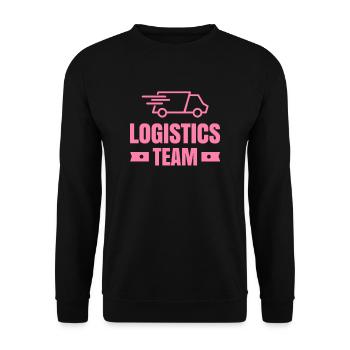 Logistician Team Logistics Logistician Freight Forwarder - Unisex Sweatshirt - black - Front - Alina (178cm) & Michal (187cm)