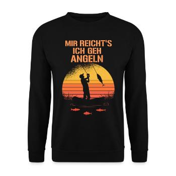 Angler Mir Reicht´s ich geh Angeln Angler Retro - Unisex Pullover - Schwarz - Vorne - Alina (178cm) & Michal (187cm)