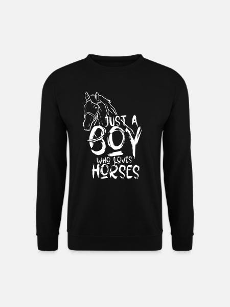 Nur Ein Junge Der Pferde Liebt Reiterin Reiter - Unisex Pullover - Schwarz