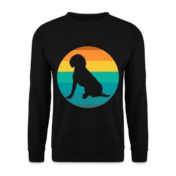 Hund Beagle Beagles Retro Vintage - Unisex Pullover - Schwarz - Vorne - Alina (178cm) & Michal (187cm)