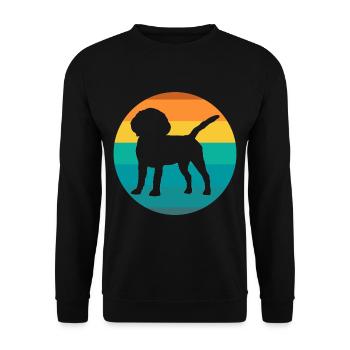 Chien Beagles Vintage Retro Beagle - Sweat-shirt Unisexe - noir - Devant - Alina (178cm) & Michal (187cm)
