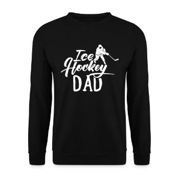Eishockey Papa Eishockeyspieler Team Ice Hockey - Unisex Pullover - Schwarz - Vorne - Alina (178cm) & Michal (187cm)