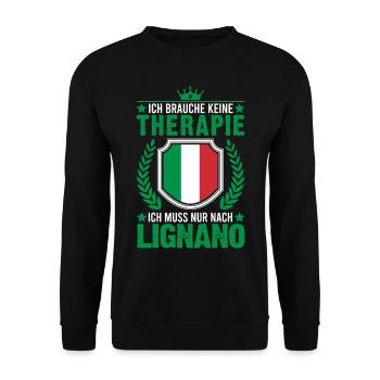 Lignano Therapie Italien Urlaub Reise - Unisex Pullover - Schwarz - Vorne - Alina (178cm) & Michal (187cm)