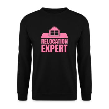 Umzug Experte Umziehen Umzüge Umzugsfirma - Unisex Pullover - Schwarz - Vorne - Alina (178cm) & Michal (187cm)