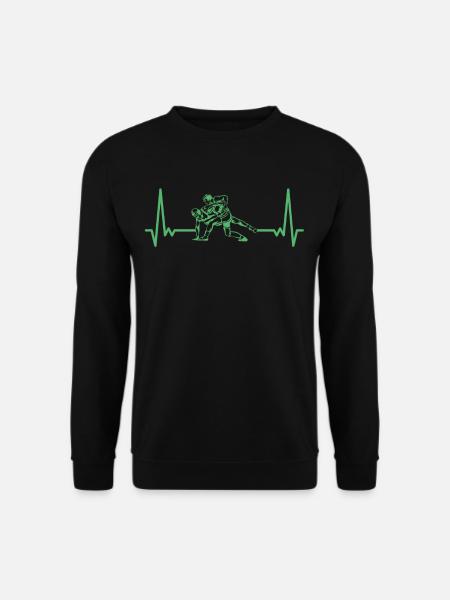 Ringer Herzschlag Wrestling Ringen EKG - Unisex Pullover - Schwarz