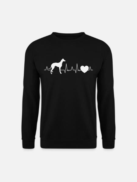 Greyhound Heartbeat Whippet British Greyhound - Unisex Sweatshirt - black