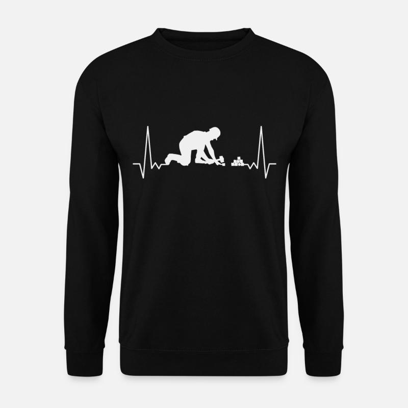 Steinsetzer Herzschlag Pflasterer Pflastersetzer - Unisex Sweatshirt - black