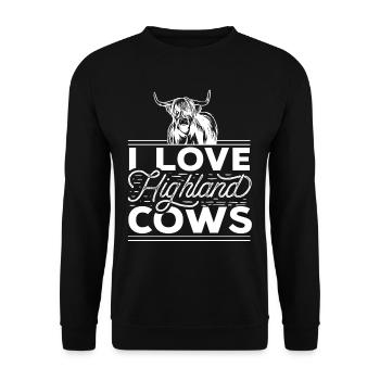 I love highland cattle highland cattle highland - Unisex Sweatshirt - black - Front - Alina (178cm) & Michal (187cm)
