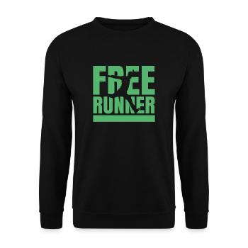 Frei Läufer Parkour Freerunning Parkourläufer - Unisex Pullover - Schwarz - Vorne - Alina (178cm) & Michal (187cm)