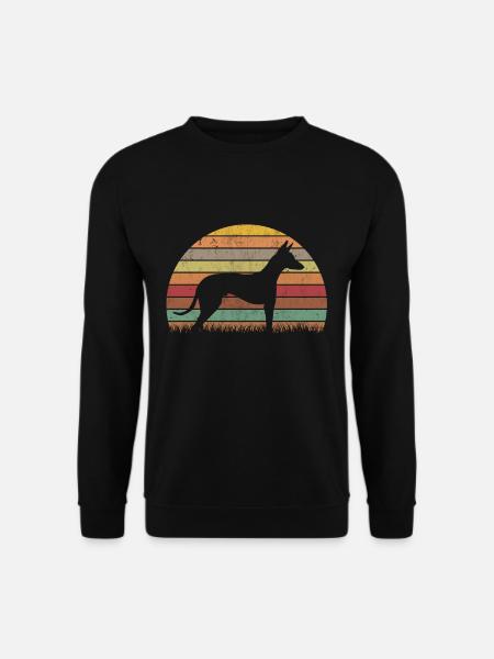 Podenco Retro Windhund Ibizan Hound Vintage - Unisex Pullover - Schwarz
