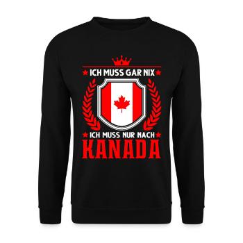 Ich muss gar nix Ich muss nur nach Kanada Toronto - Unisex Pullover - Schwarz - Vorne - Alina (178cm) & Michal (187cm)