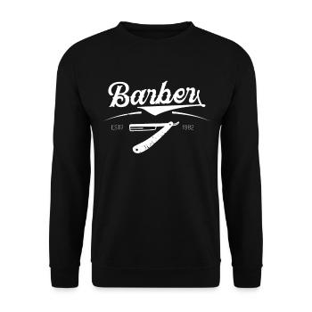 Barbier Herren Barber Herrenfrisör Barbershop - Sweat-shirt Unisexe - noir - Devant - Alina (178cm) & Michal (187cm)
