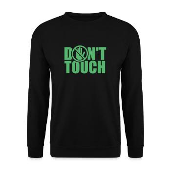Nicht anfassen Hände Weg Finger Berühren Lustig - Unisex Pullover - Schwarz - Vorne - Alina (178cm) & Michal (187cm)