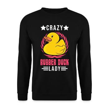 Dame de canard en caoutchouc fou - Sweat-shirt Unisexe - noir - Devant - Alina (178cm) & Michal (187cm)
