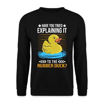 Avez-vous essayé de l'expliquer au canard en - Sweat-shirt Unisexe - noir - Devant - Alina (178cm) & Michal (187cm)